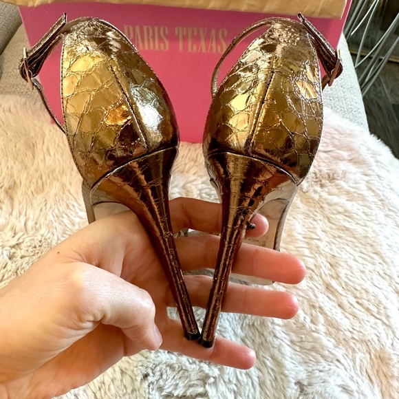Paris Texas Metallic Printed Python Stiletto Sandal - Picture 3 of 5